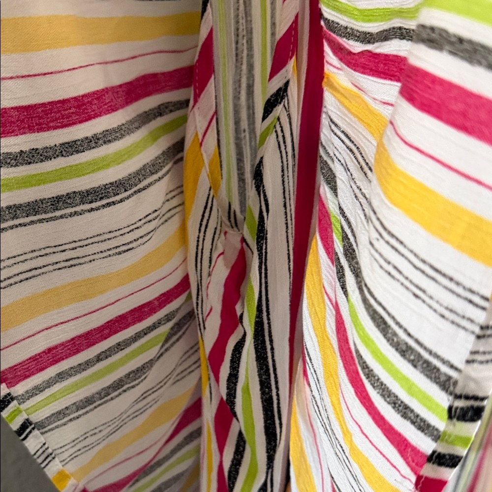 Ashley Stewart Multicolor Striped V-Neck Lace-Trim Blouse size 14/16 - Picture 7 of 7